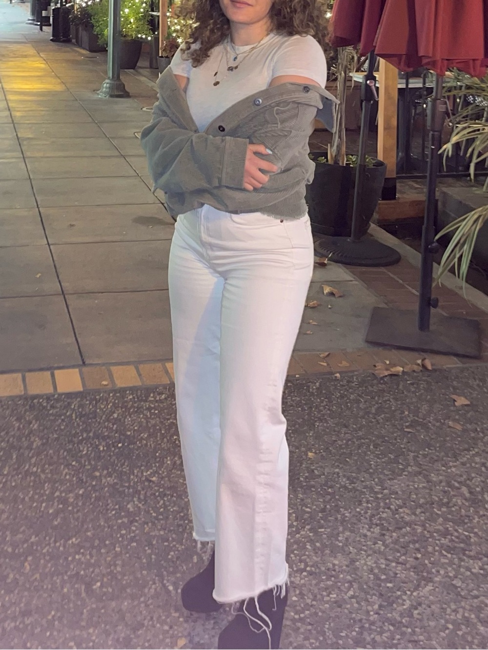 Zara White High-Rise Wide Leg Jeans